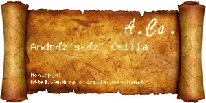 Andráskó Csilla névjegykártya